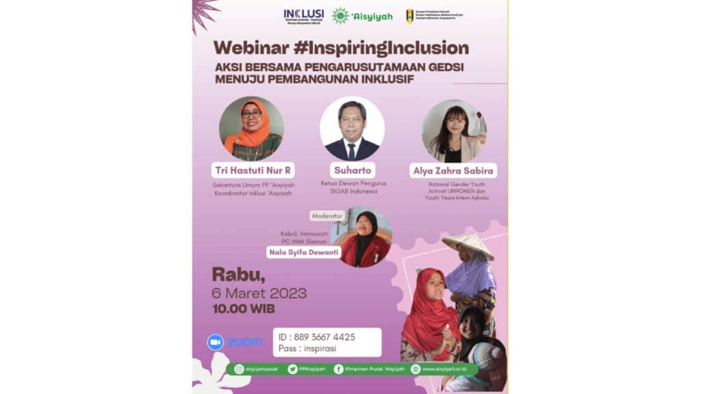 Webinar #InspiringInclusion Aksi Bersama Pengarusutamaan GEDSI Menuju Pembangunan Inklusif