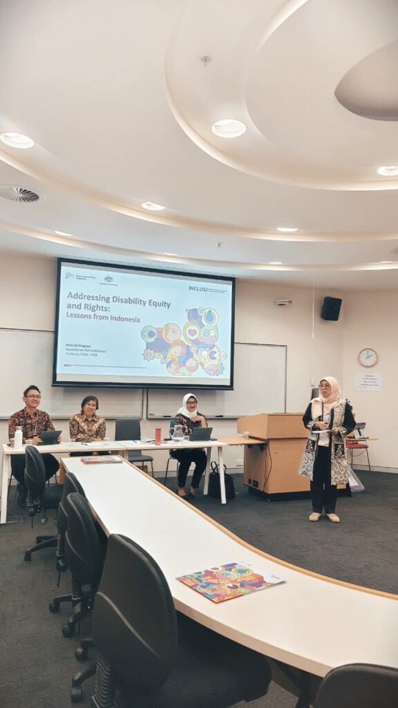 INKLUSI partners shared good practices on disability equity at the Australasian AID Conference (AAC) in Canberra.