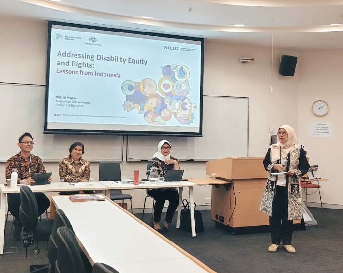 INKLUSI partners shared good practices on disability equity at the Australasian AID Conference (AAC) in Canberra.